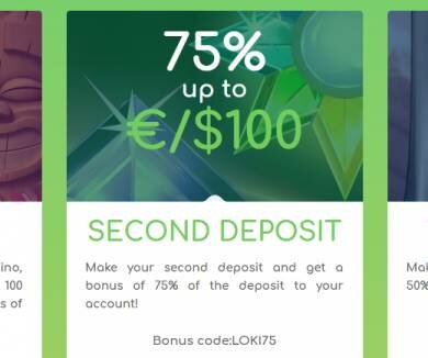 €100 Second Deposit Bonus at LOKI Casino