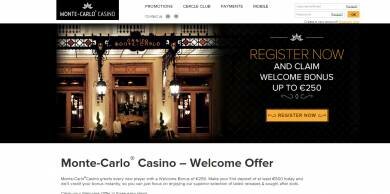 A Welcome Bonus of €250 from MontecarloCasino