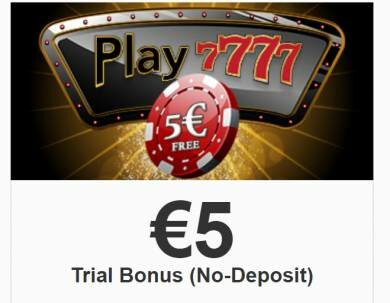 €5 NO deposit Bonus from Play7777 Casino