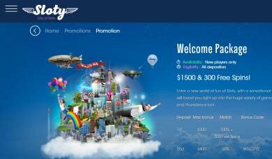 $1500 Welcome Package at Sloty Casino