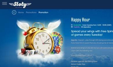 Free Spins Bonus on Sloty Happy Hour