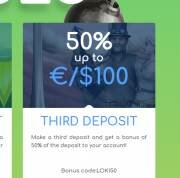 50% Third Deposit Bonus from LOKI Casino